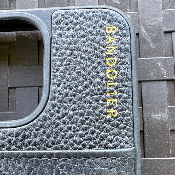 Bandolier Black Textured Phone Case with Gold Accents iPhone 15 PRO MAX - Picture 2 of 4